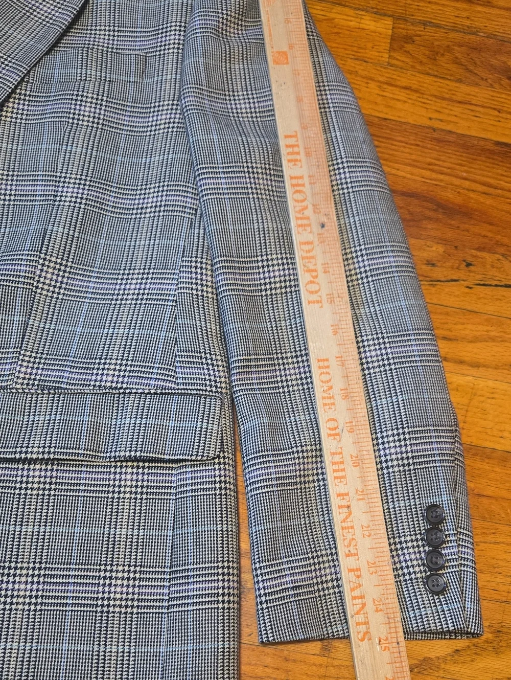 Lauren Ralph Lauren Lambswool Blazer 44R Glen Plaid Sport Coat Jacket Grey Tweed